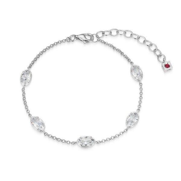 ELLE Silver CZ Station Bracelet