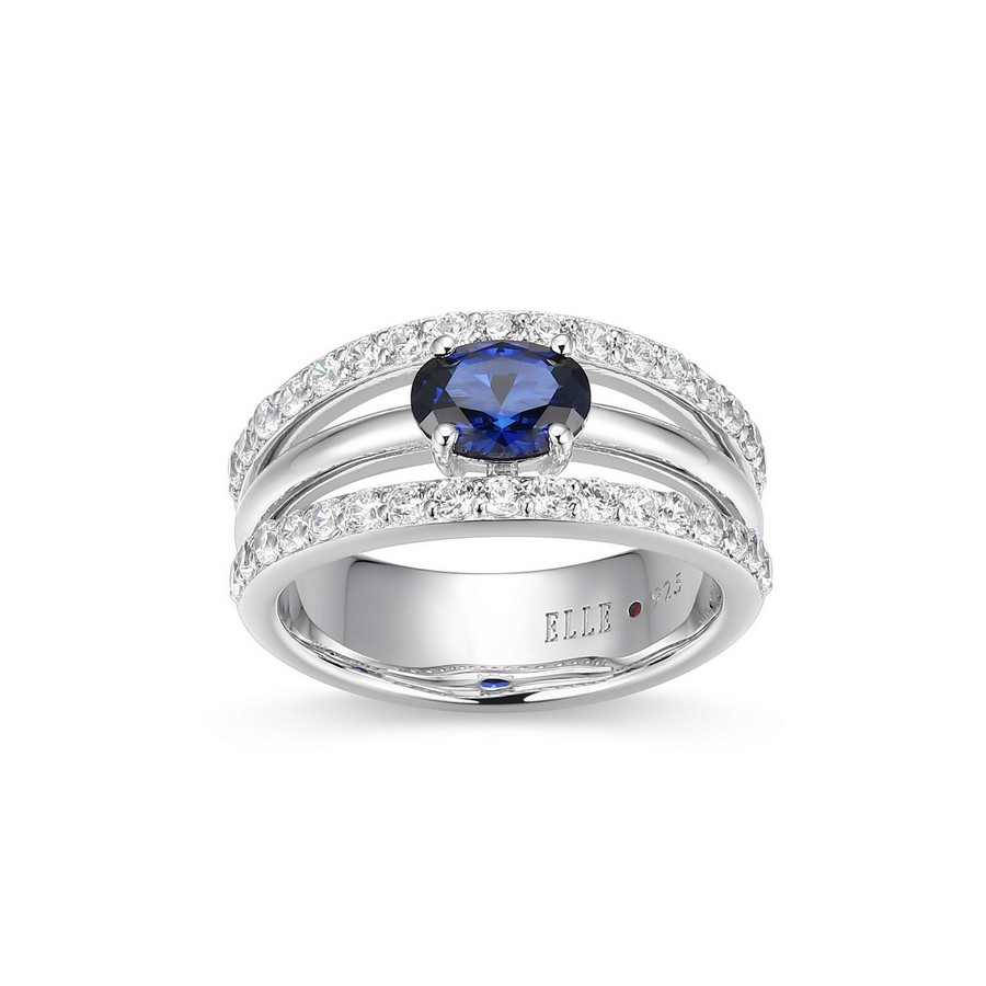 ELLE Silver Created Sapphire Ring