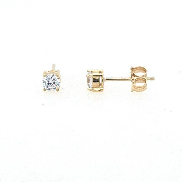 Gold Cubic Zirconia Stud Earrings