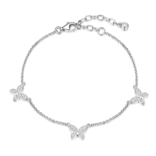 Reign Silver CZ Butterfly Anklet