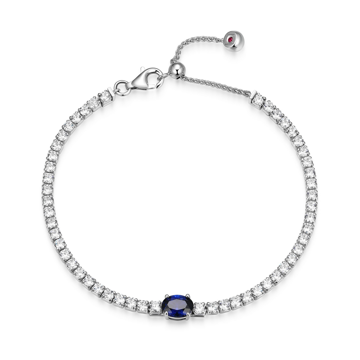 ELLE Silver Created Sapphire "Duchess" Bracelet