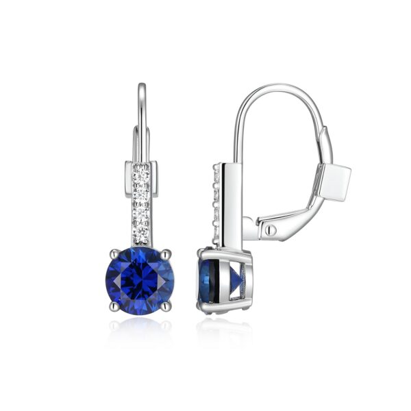 ELLE Silver Created Sapphire "Duchess" Earrings