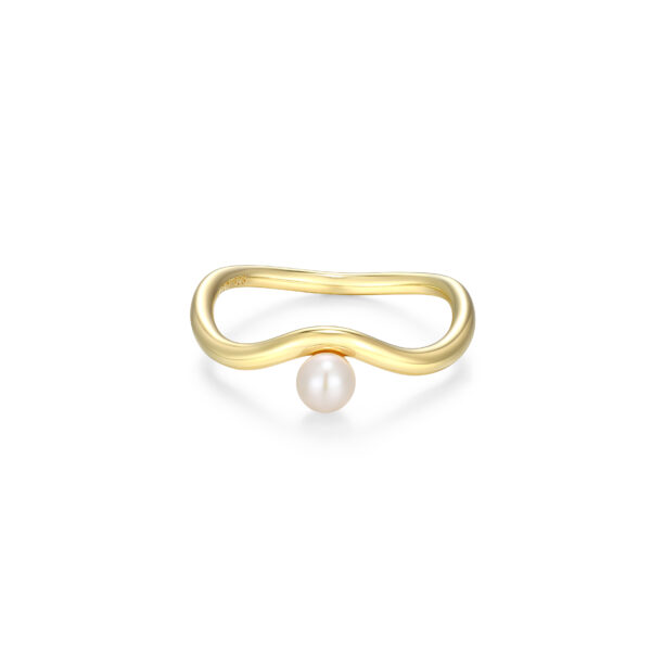 Reign 18K Gold Plated Pearl Ring