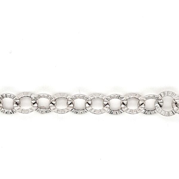 10K Gold Fluted Circle Link Bracelet