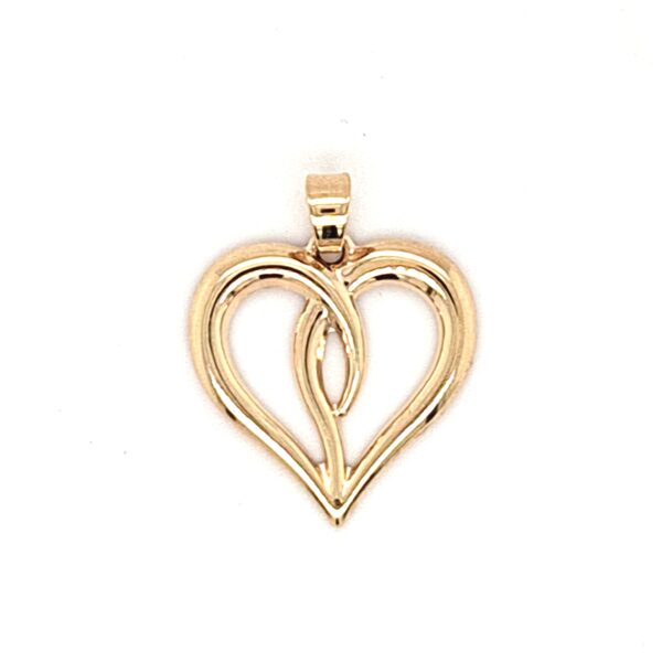 10K Twist Heart Pendant