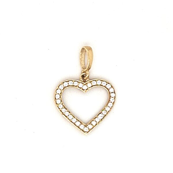 10K Cubic Zirconia Heart Pendant