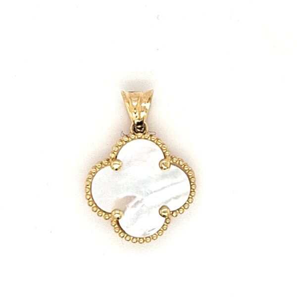10K Mother of Pearl Clover Pendant