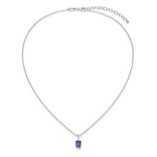 Charles Garnier Sterling Silver Created Sapphire Necklace
