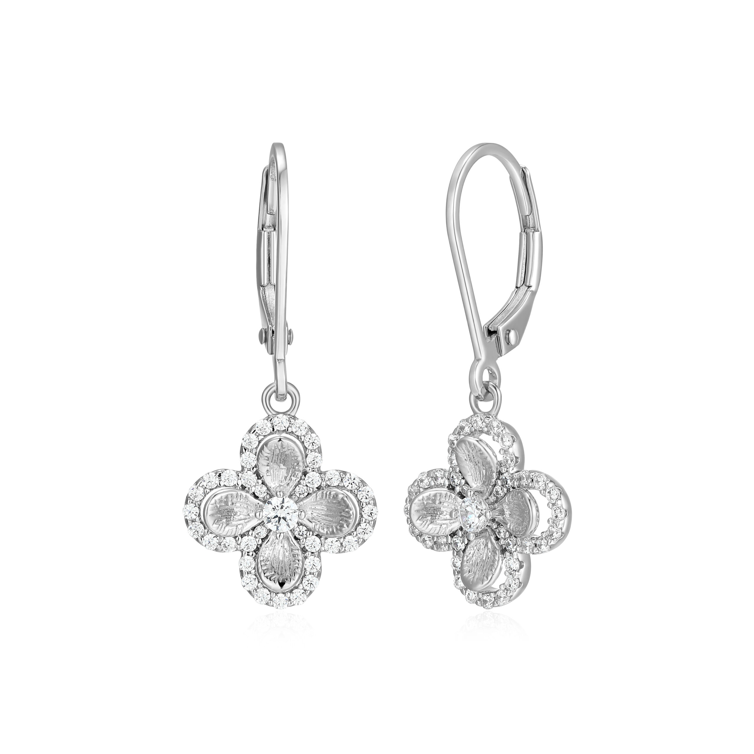Charles Garnier Sterling Silver Clover Earrings