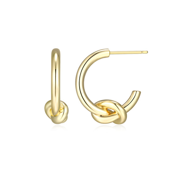 Reign 18K Gold Plated Knot Hoop Earrings