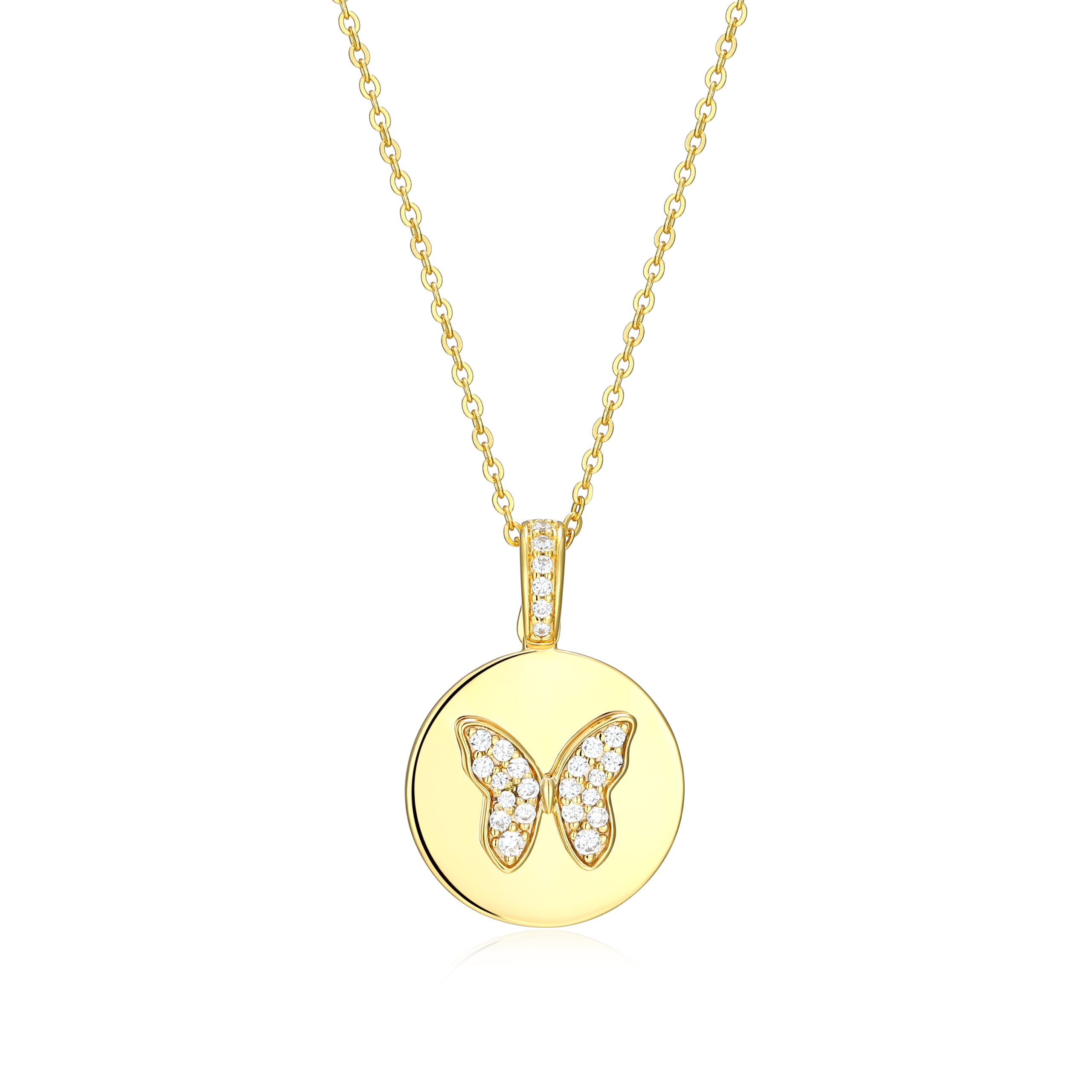 Reign 18K Gold Plated CZ Butterfly Necklace