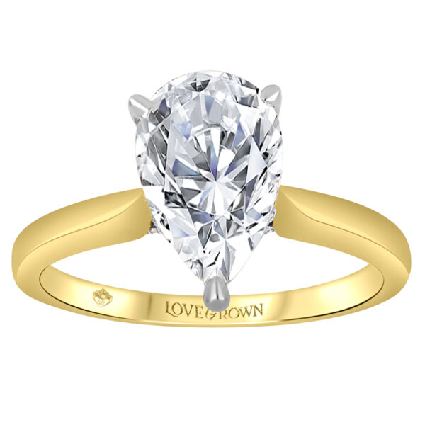 Lab Grown Diamond 2.0ct Pear Designer Ring