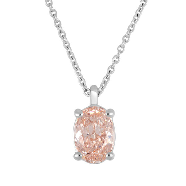 Lab Grown Pink Diamond Solitaire Necklace