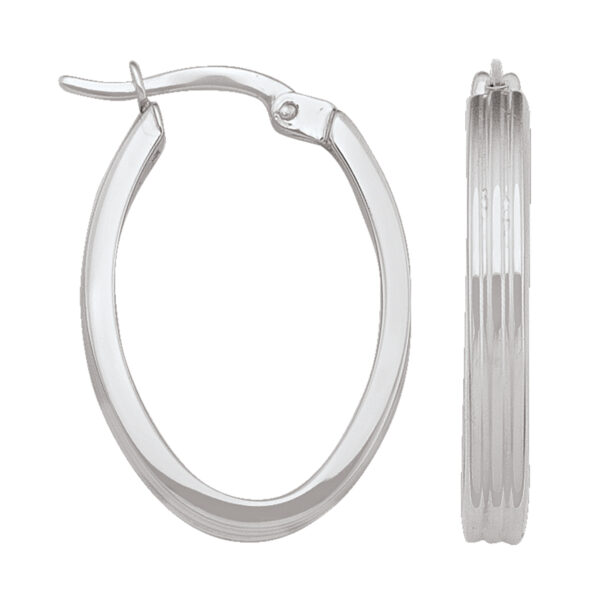 14K Gold Oval Hoop Earrings